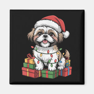 Cute Shih Tzu Santa Hat Christmas Xmas Dog Lovers Magnet