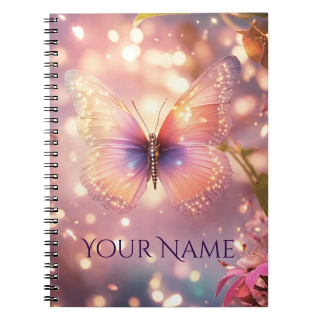 Cute Shiny magical Butterfly Notebook (Front)