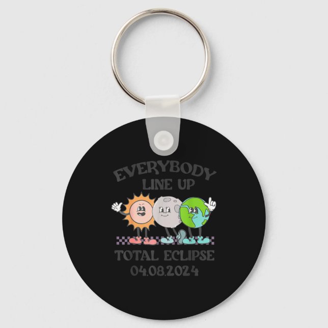Cute Shirt Teacher Solar Eclipse April 8 Keychain (Front)