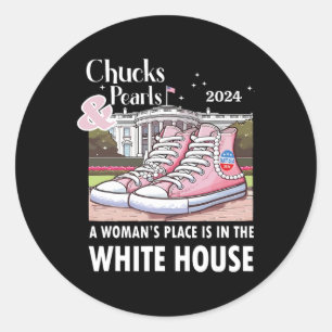 Cute Shoes A Woman’s Place Is In The White House Classic Round Sticker