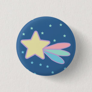 Cute Shooting Star Comet 1 Inch Round Button