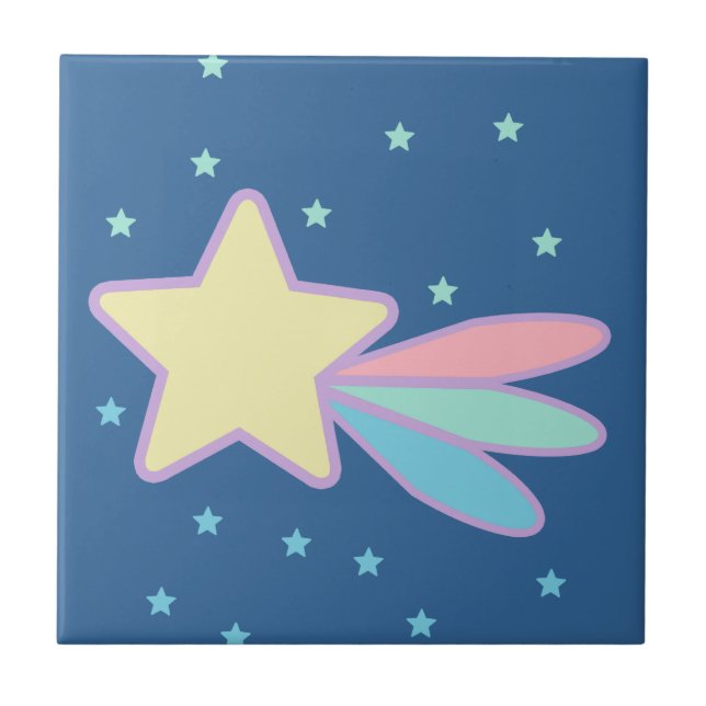 Cute Shooting Star Comet Tile (Front)
