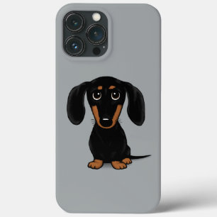 Cute Short Haired Black and Tan Dachshund iPhone 13 Pro Max Case