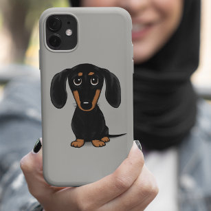 Cute Short Haired Black and Tan Dachshund iPhone 15 Pro Max Case