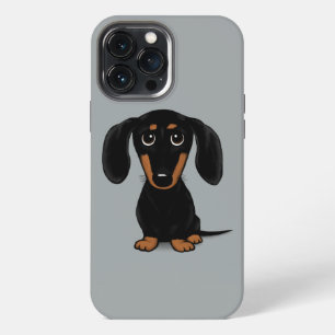 Cute Short Haired Black and Tan Dachshund iPhone 13 Pro Max Case
