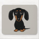 Cute Short Haired Black and Tan Dachshund Mouse Pad<br><div class="desc">Cartoon Wiener Dog Mousepad. Makes a Cute Gift for Doxie Lovers!</div>