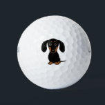 Cute Shorthaired Black and Tan Dachshund Dog Golf Balls<br><div class="desc">Easily identify your ball on the golf course with this original wiener dog golf ball. Cute smooth coated black and tan Dachshund. Makes a great gift for the golfer in your life who loves a Doxie.</div>
