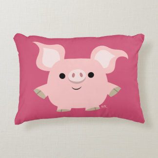 Cute Shorty Cartoon Pig Accent Pillow