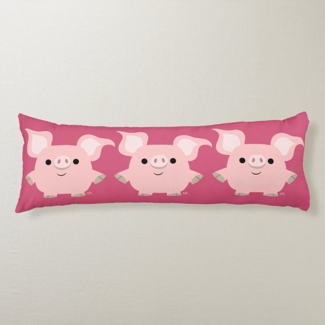 Cute Shorty Cartoon Pig Body Pillow (Front)