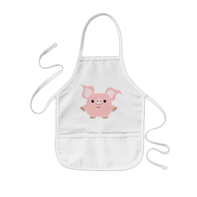 Cute Shorty Cartoon Pig Children Apron (Front)