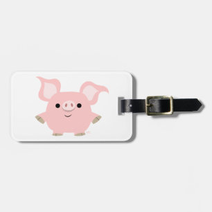 Cute Shorty Cartoon Pig Luggage Tag