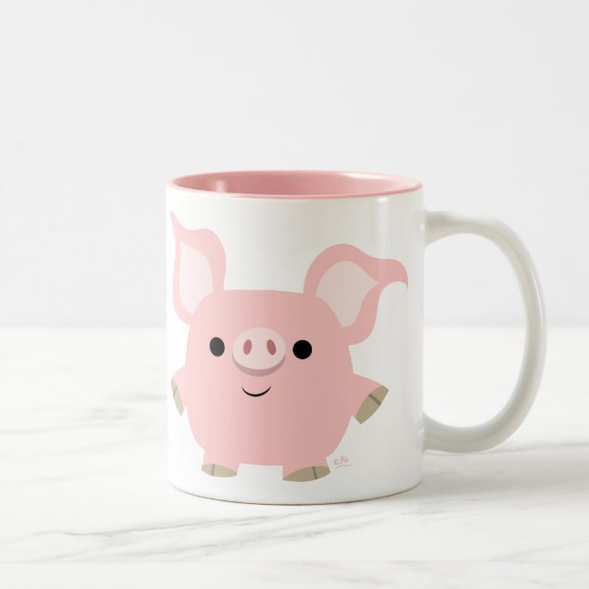 Cute Shorty Cartoon Pig Mug (Right)
