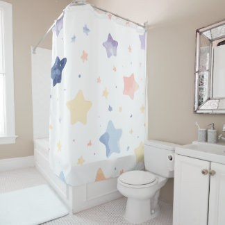 Cute Shower Curtain with stars for kids