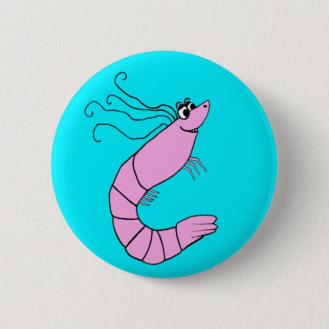 Cute Shrimp 2 Inch Round Button (Front)