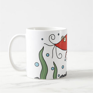 Cute Shrimp Mug With Underwater Scene