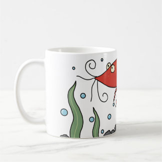 Cute Shrimp Mug With Underwater Scene
