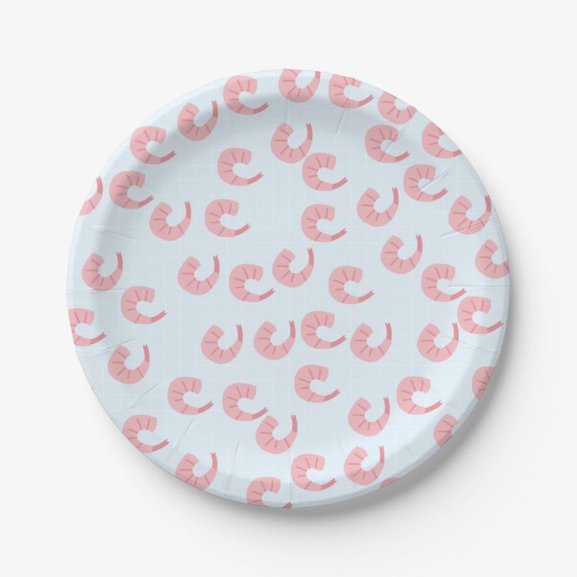 Cute Shrimp Paper Plates (Front)