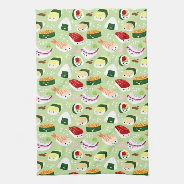 Cute Shushi Pattern Kitchen Towel (Vertical)