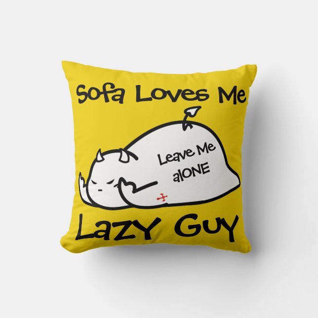 Cute Shy Devil in LOVE Throw Pillow (Front)