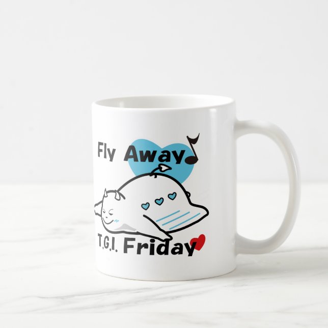 Cute Shy Devil on happy friday Coffee Mug (Right)