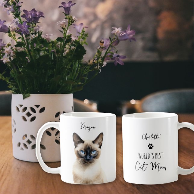 Cute Siamese Cat Custom Best Mom / Dad  Coffee Mug (Creator Uploaded)