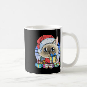 Cute Siamese Cat Santa Claus Christmas Xmas Kitten Coffee Mug