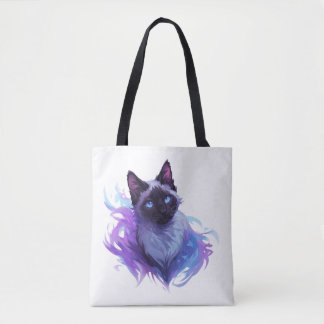 Cute Siamese Cat Tote Bag