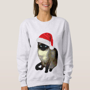 Cute Siamese cat ugly christmas sweater for women