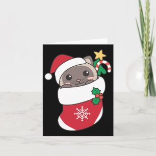 Cute Siamese Cats In Christmas Stockings For Chris Card