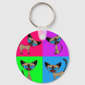 Cute Siamese Cats Keychain