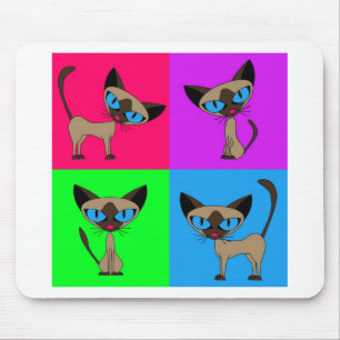 Cute Siamese Cats Mouse Pad