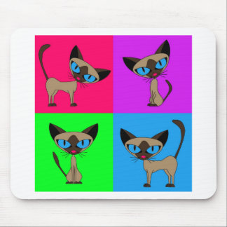 Cute Siamese Cats Mouse Pad