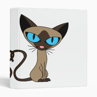 Cute Siamese Cats Tail Heart Binder