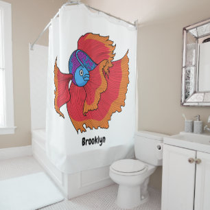 Cute Siamese fighting fish betta cartoon