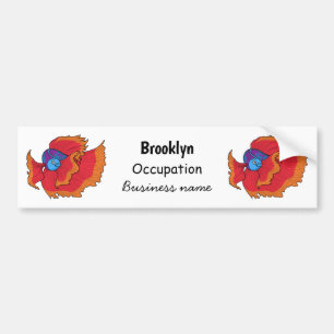 Cute Siamese fighting fish betta cartoon Bumper Sticker