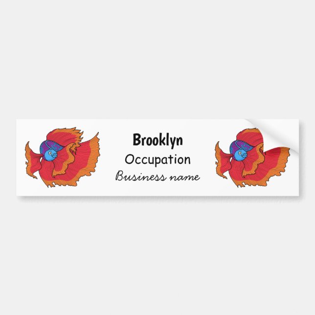 Cute Siamese fighting fish betta cartoon  Bumper Sticker (Front)