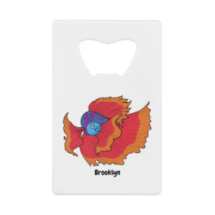 Cute Siamese fighting fish betta cartoon Credit Card Bottle Opener