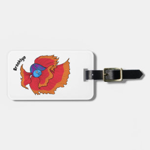 Cute Siamese fighting fish betta cartoon Luggage Tag