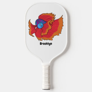 Cute Siamese fighting fish betta cartoon  Pickleball Paddle