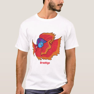Cute Siamese fighting fish betta cartoon T-Shirt