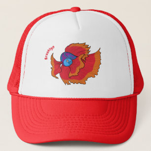 Cute Siamese fighting fish betta cartoon Trucker Hat