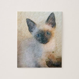 Cute Siamese Kitten Jigsaw Puzzle