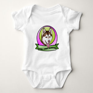 Cute Siberian husky dog Baby Bodysuit