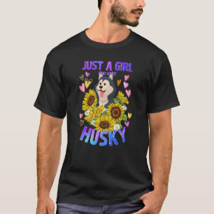 Cute Siberian Husky Dog Loving Girl Puppy Lover Wo T-Shirt