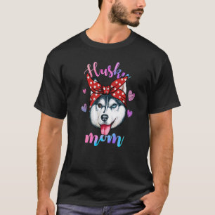 Cute Siberian Husky Dog Mom Mama Puppy  Mother T-Shirt