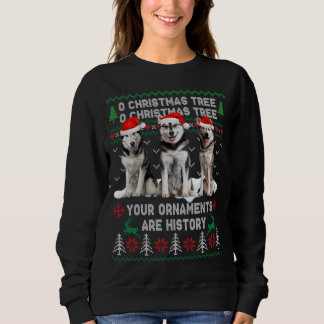 Cute Siberian Husky Dog Oh Christmas Tree Ugly Xma Sweatshirt