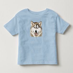 Cute Siberian Husky Dog Wolf Funny huskies Dog kid Toddler T-shirt