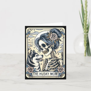Cute Siberian Husky Mom Tarot Card Skeleton Husky