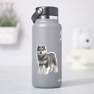 Cute Siberian Husky Puppy 3D Realistic Die-Cut Sti
