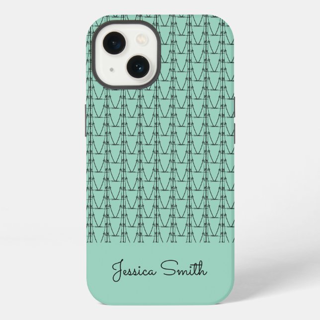 Cute Silhouette Coconut Trees  iPhone Case (Back)